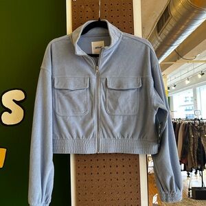 Aerie Light Blue Zip-Up Sweatshirt